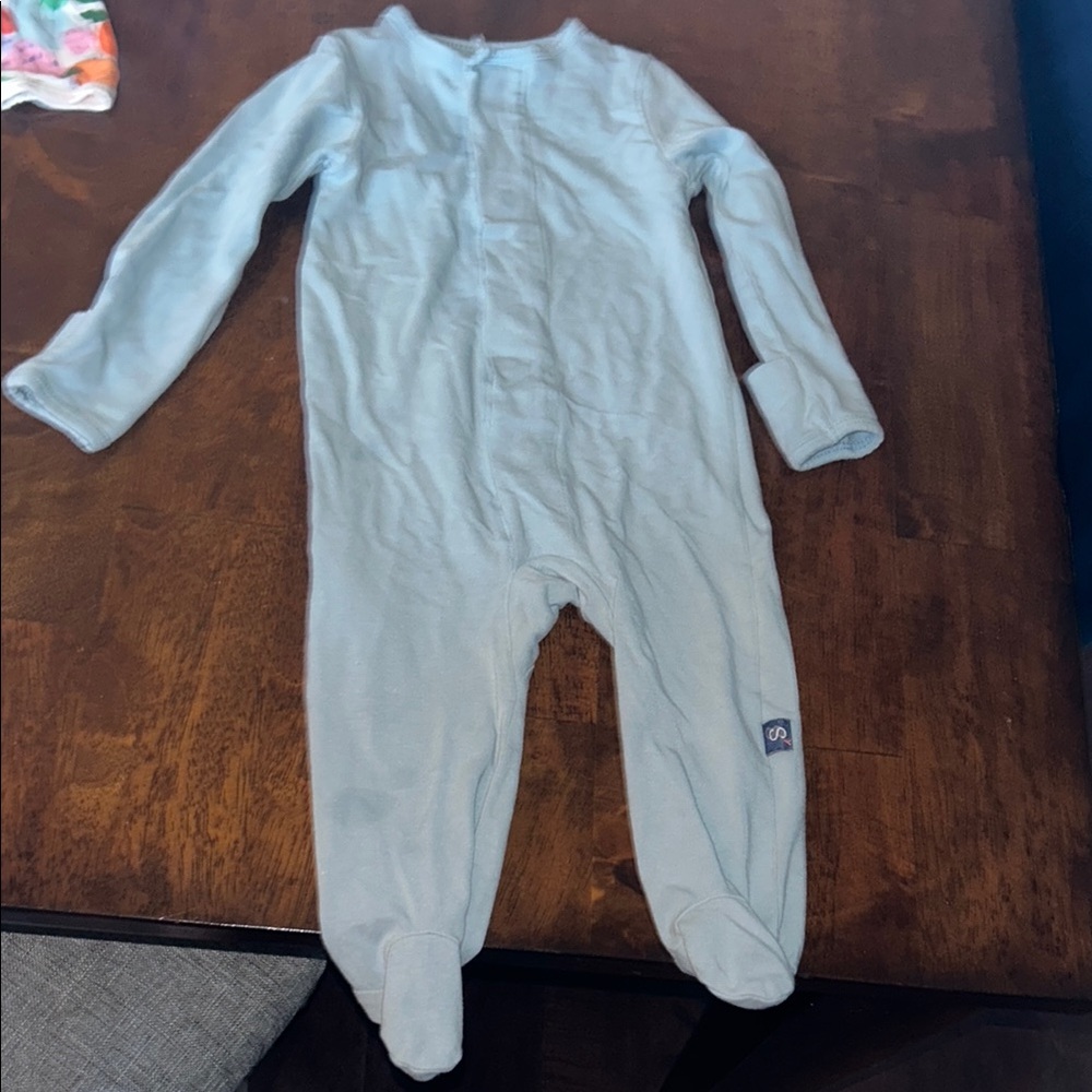 Magnetic Me Blue Footies One Piece with Long Sleeves and Footed Design